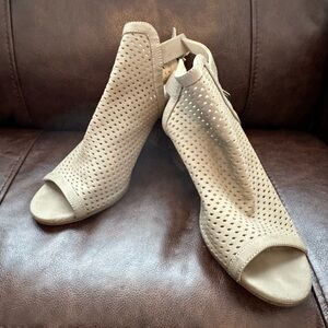 Sam and Libby Tan Peep Toe Booties